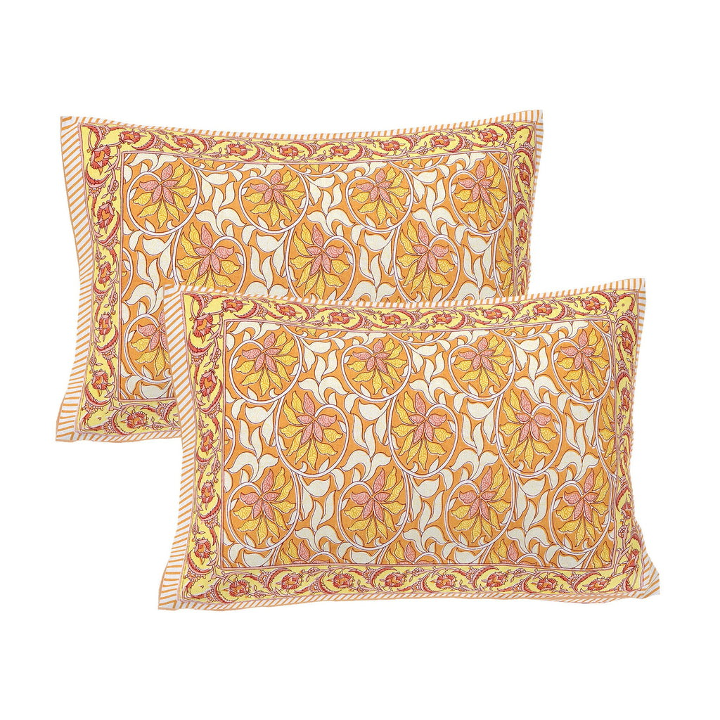 Rudra Bazaar Multi 210 TC Cotton Double King Bedsheet With 2 Pillow Covers