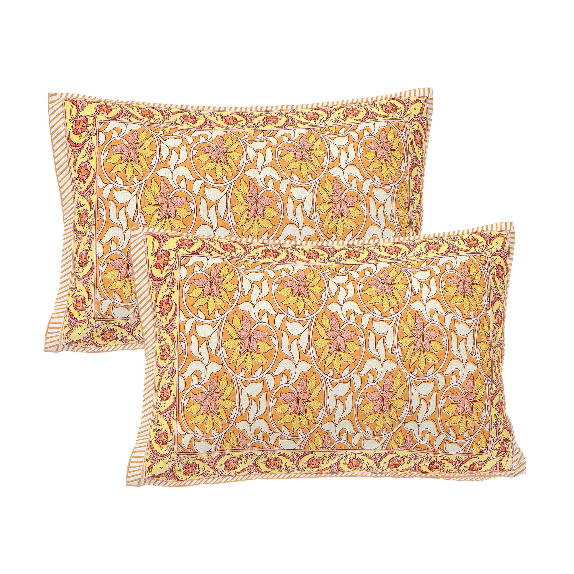 Rudra Bazaar Multi 210 TC Cotton Double King Bedsheet With 2 Pillow Covers