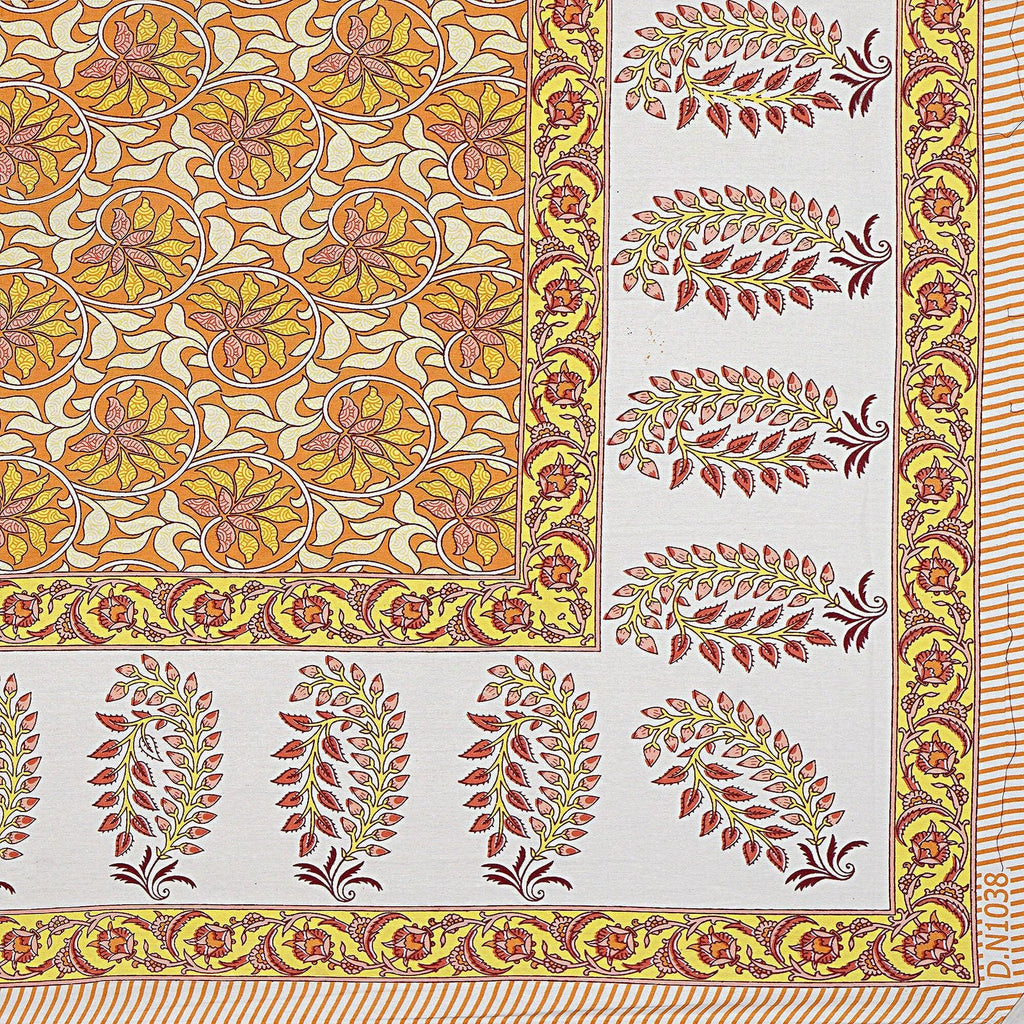 Rudra Bazaar Multi 210 TC Cotton Double King Bedsheet With 2 Pillow Covers