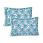 Rudra Bazaar Multi 210 TC Cotton Double King Bedsheet With 2 Pillow Covers