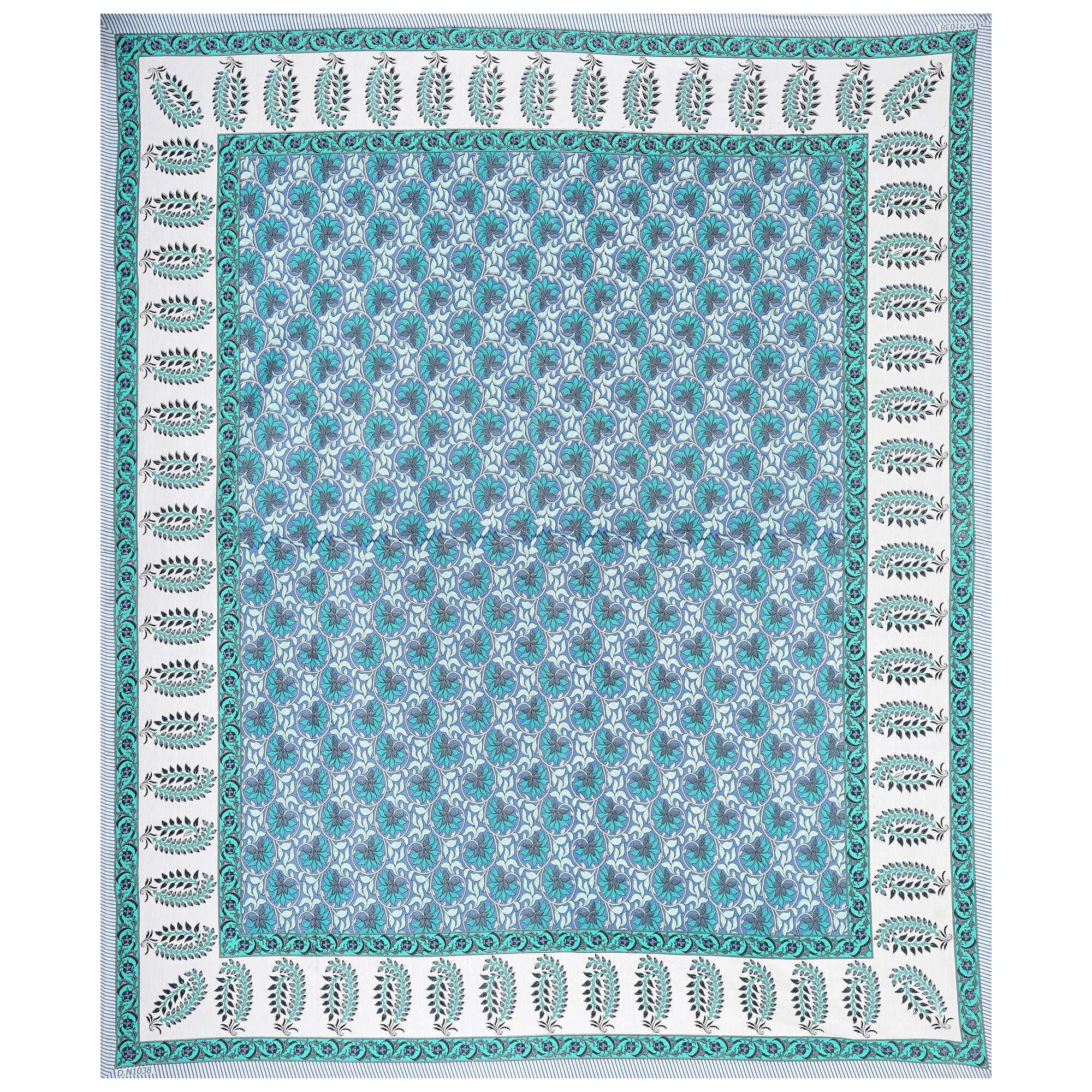 Rudra Bazaar Multi 210 TC Cotton Double King Bedsheet With 2 Pillow Covers