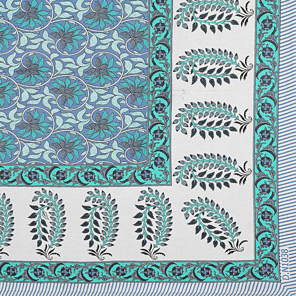 Rudra Bazaar Multi 210 TC Cotton Double King Bedsheet With 2 Pillow Covers