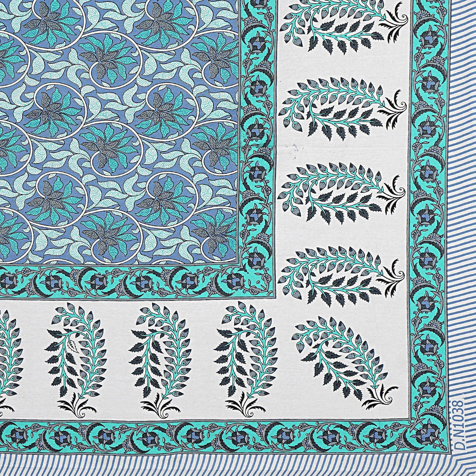 Rudra Bazaar Multi 210 TC Cotton Double King Bedsheet With 2 Pillow Covers