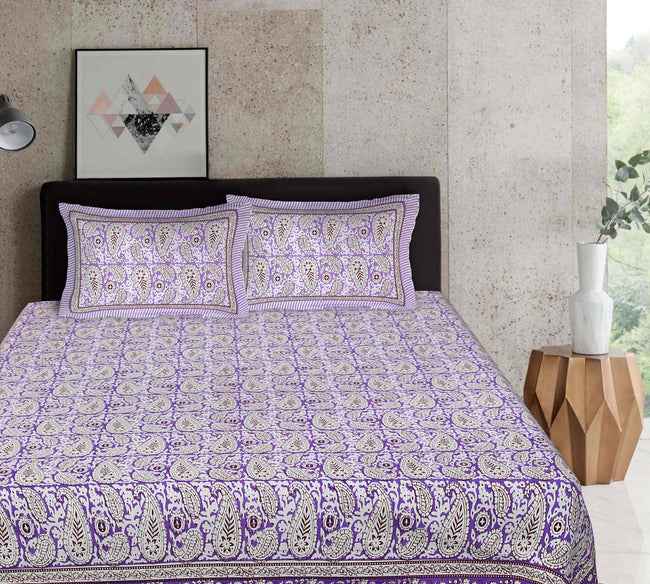 Rudra Bazaar Multi 210 TC Cotton Double King Bedsheet With 2 Pillow Covers Main Image