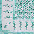 Rudra Bazaar Sea Green 210 TC Cotton Double King Bedsheet With 2 Pillow Covers