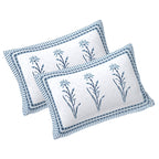 Rudra Bazaar Grey 210 TC Cotton Double King Bedsheet With 2 Pillow Covers