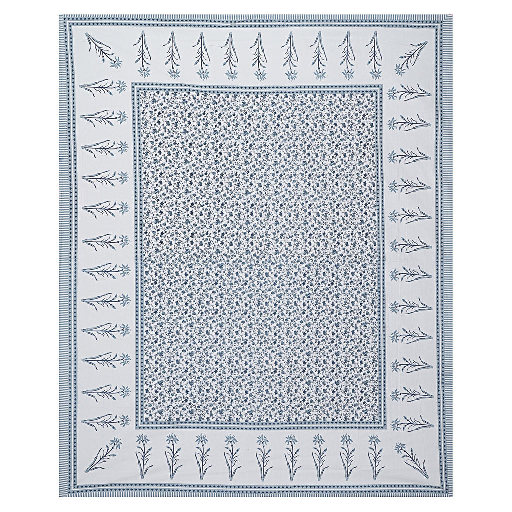 Rudra Bazaar Grey 210 TC Cotton Double King Bedsheet With 2 Pillow Covers