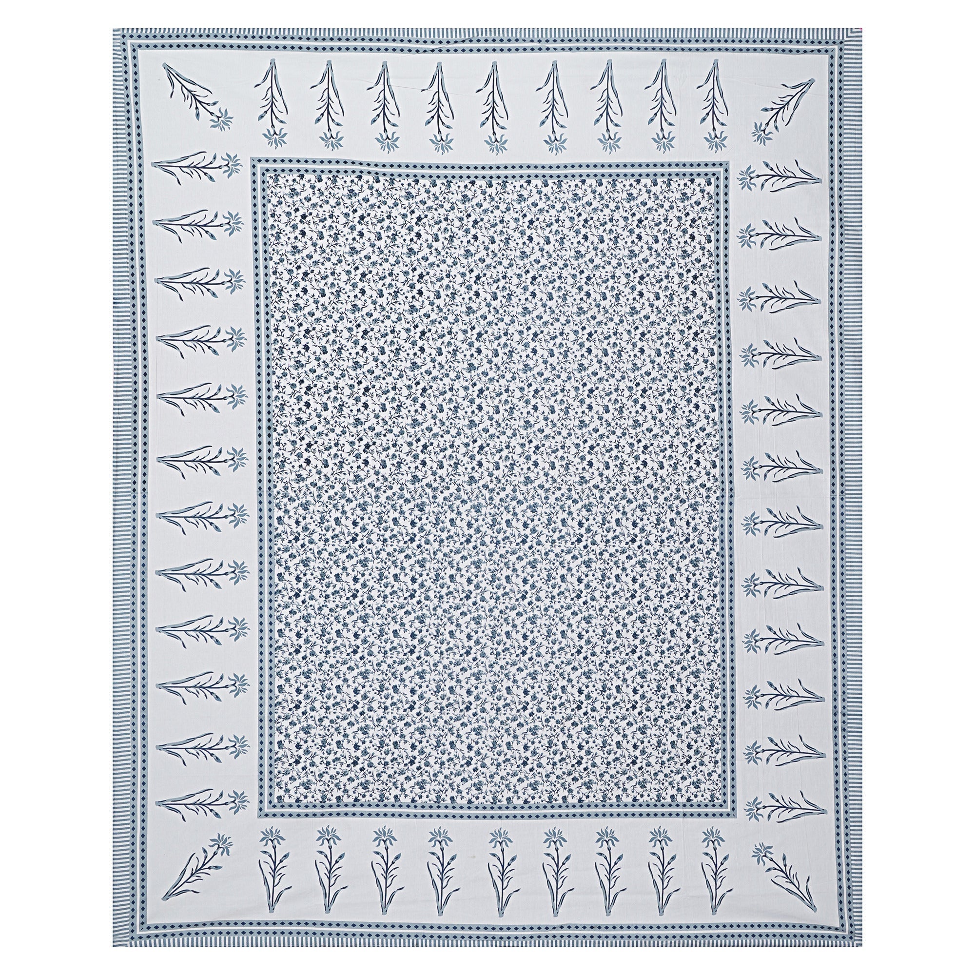 Rudra Bazaar Grey 210 TC Cotton Double King Bedsheet With 2 Pillow Covers