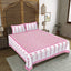 Rudra Bazaar Pink 210 TC Cotton Double King Bedsheet With 2 Pillow Covers