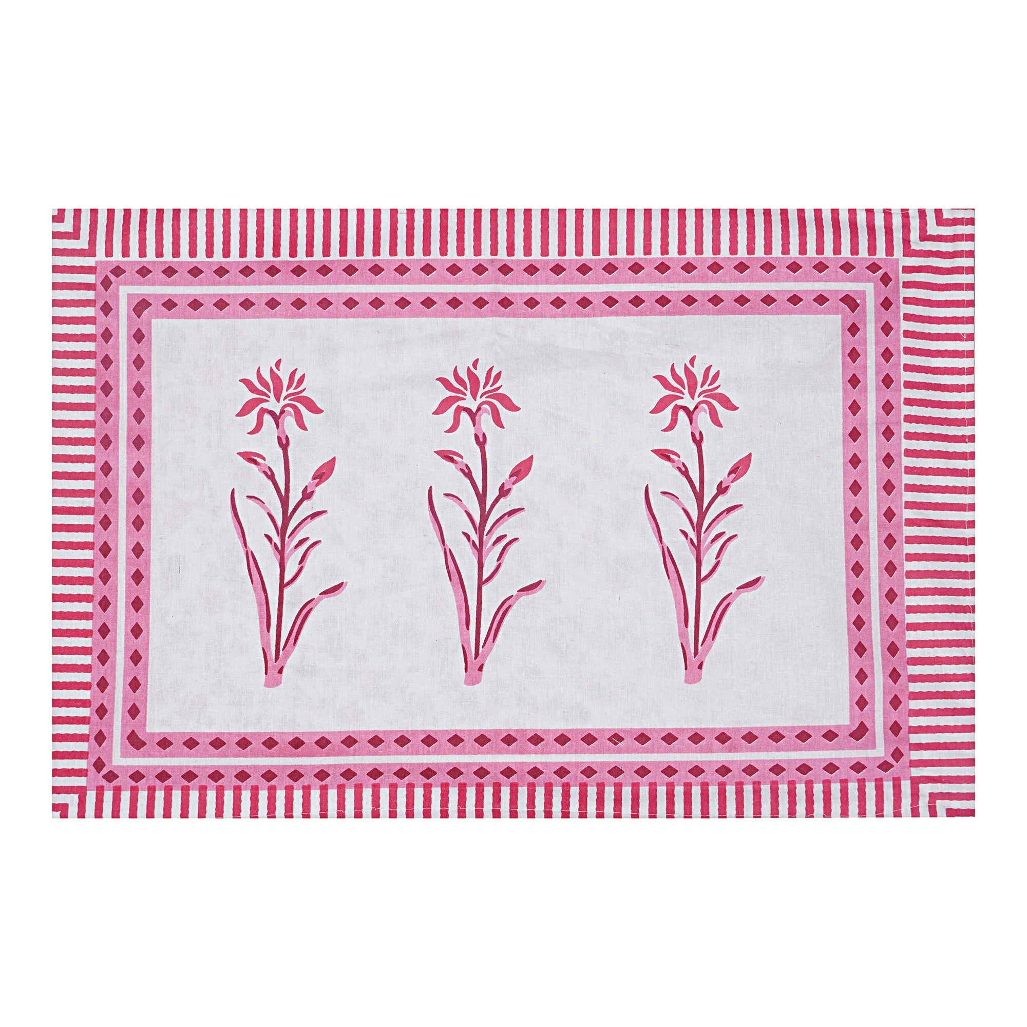 Rudra Bazaar Pink 210 TC Cotton Double King Bedsheet With 2 Pillow Covers