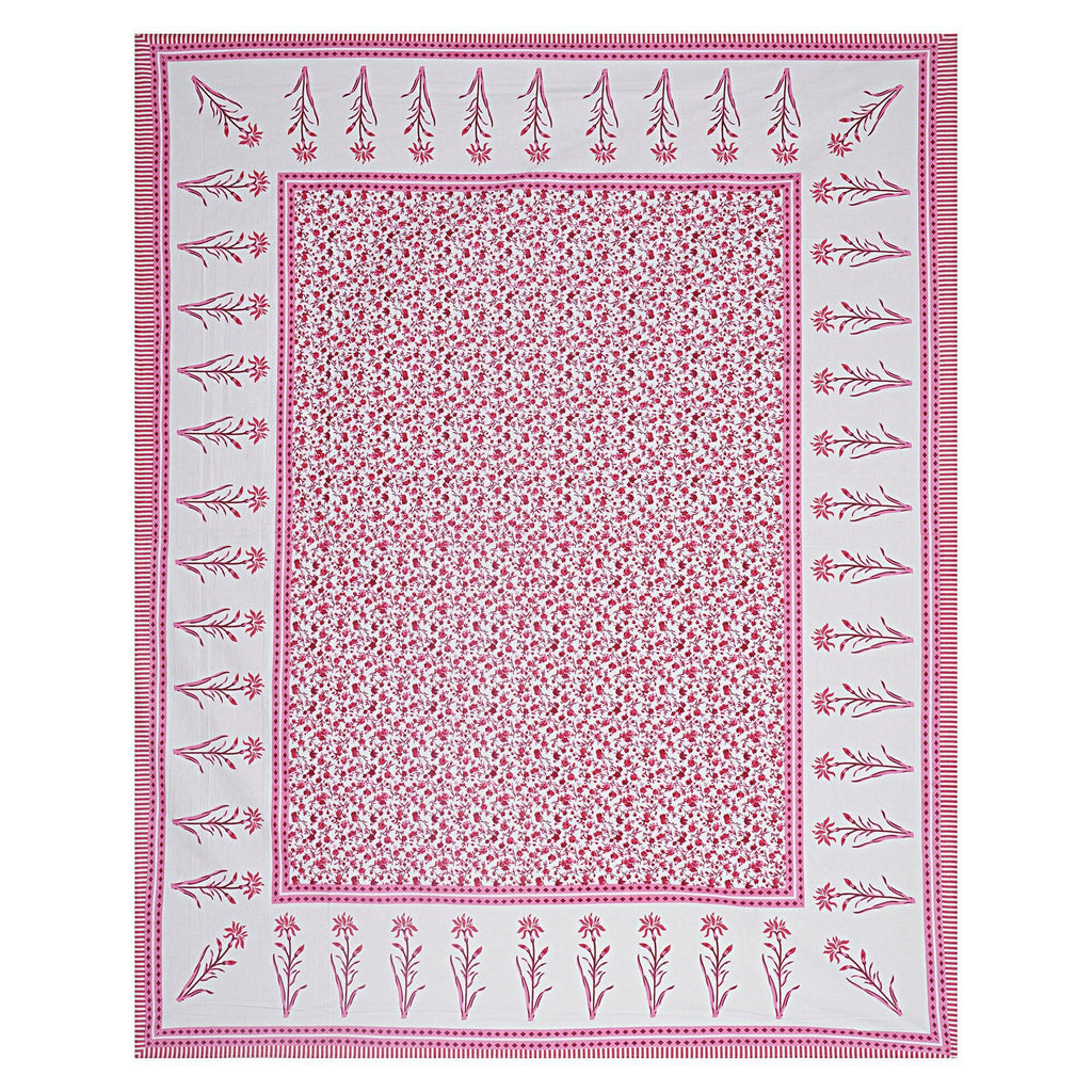 Rudra Bazaar Pink 210 TC Cotton Double King Bedsheet With 2 Pillow Covers