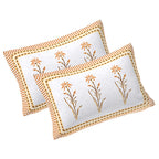 Rudra Bazaar Yellow 210 TC Cotton Double King Bedsheet With 2 Pillow Covers