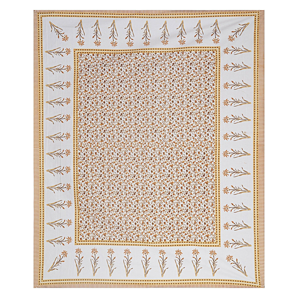 Rudra Bazaar Yellow 210 TC Cotton Double King Bedsheet With 2 Pillow Covers