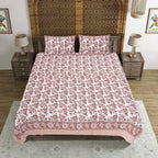 Rudra Bazaar Sea Green 210 TC Cotton Double King Bedsheet With 2 Pillow Covers