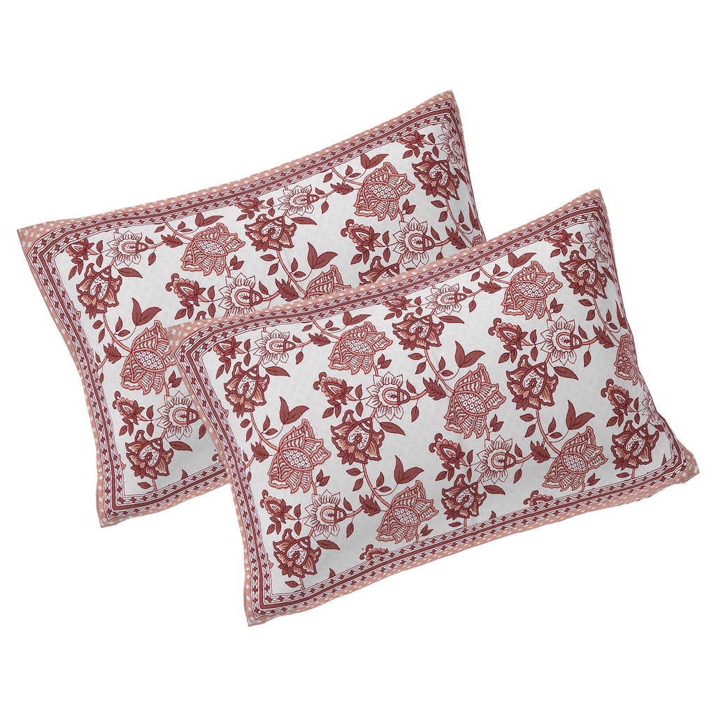 Rudra Bazaar Sea Green 210 TC Cotton Double King Bedsheet With 2 Pillow Covers