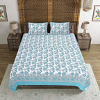 Rudra Bazaar Pink 210 TC Cotton Double King Bedsheet With 2 Pillow Covers