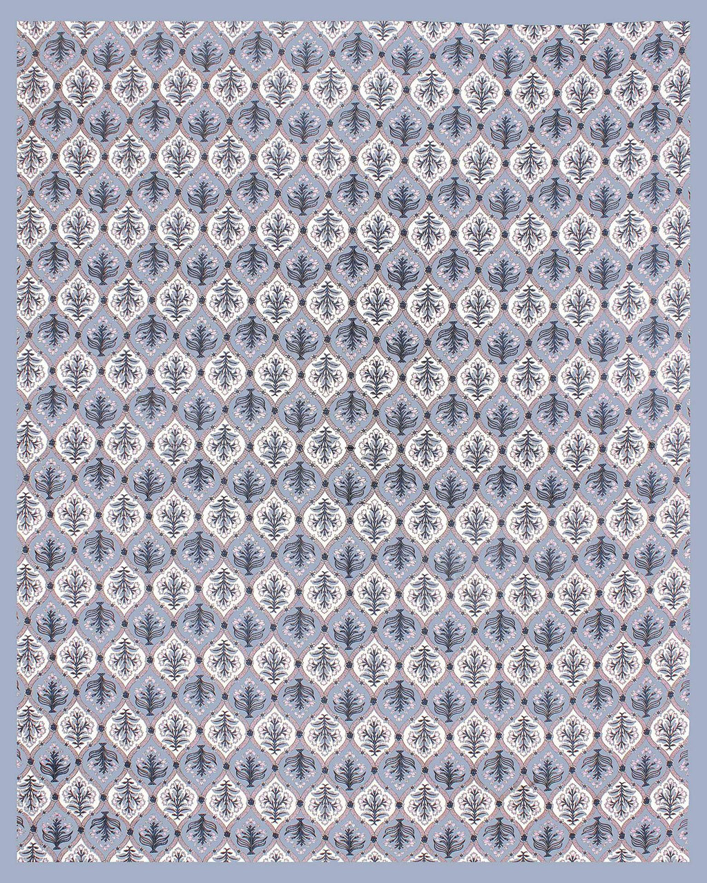 Rudra Bazaar Blue 210 TC Cotton Double King Bedsheet With 2 Pillow Covers