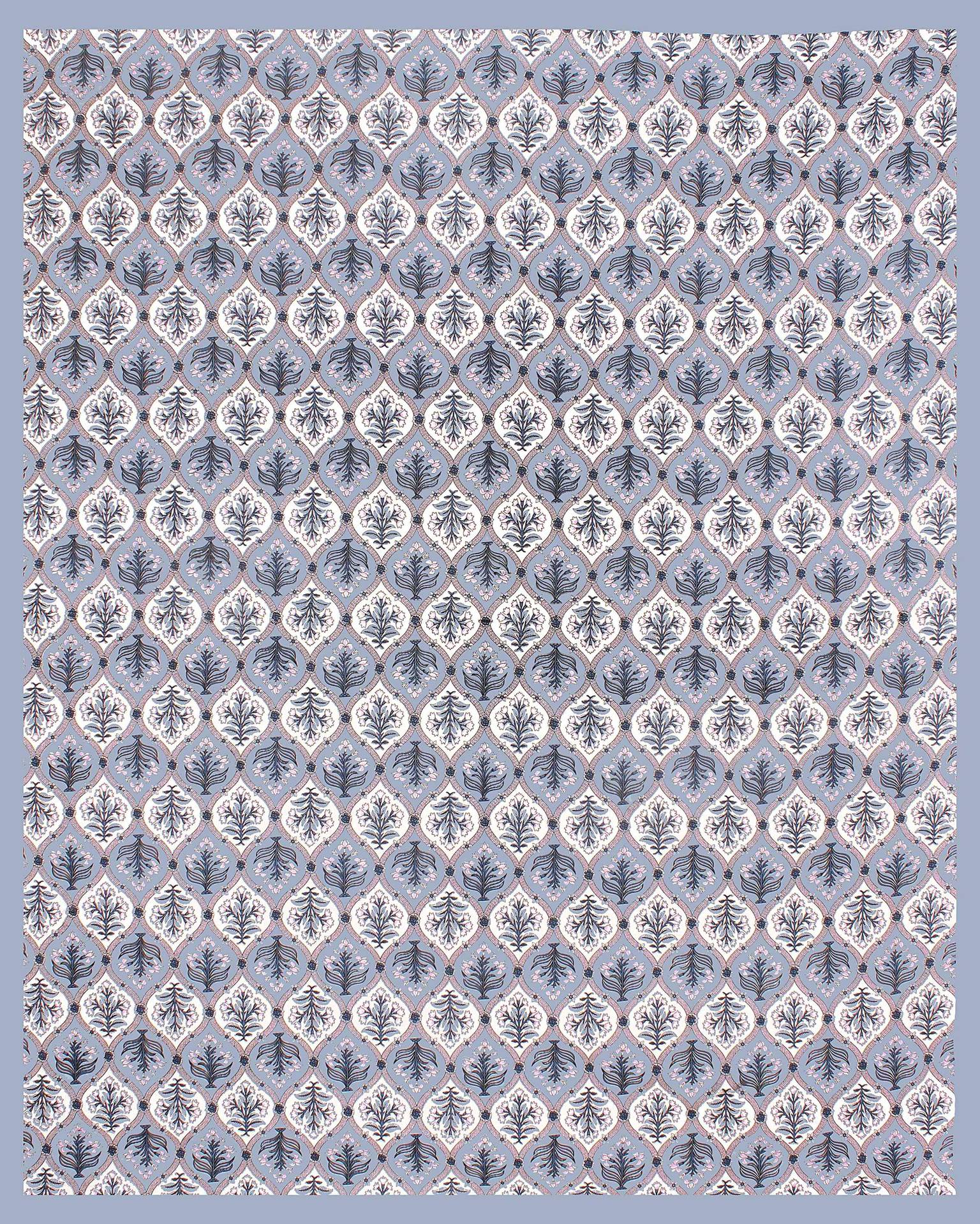 Rudra Bazaar Blue 210 TC Cotton Double King Bedsheet With 2 Pillow Covers