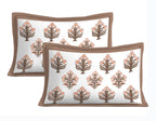 Rudra Bazaar Brown 210 TC Cotton Double King Bedsheet With 2 Pillow Covers
