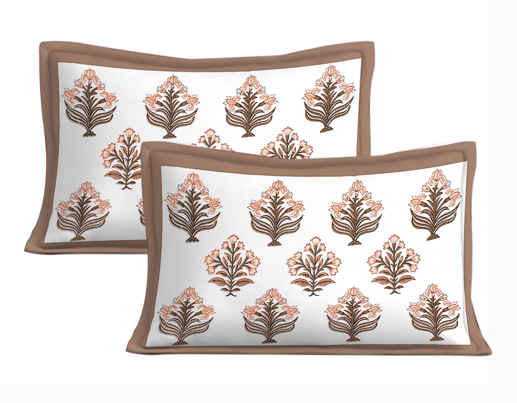 Rudra Bazaar Brown 210 TC Cotton Double King Bedsheet With 2 Pillow Covers