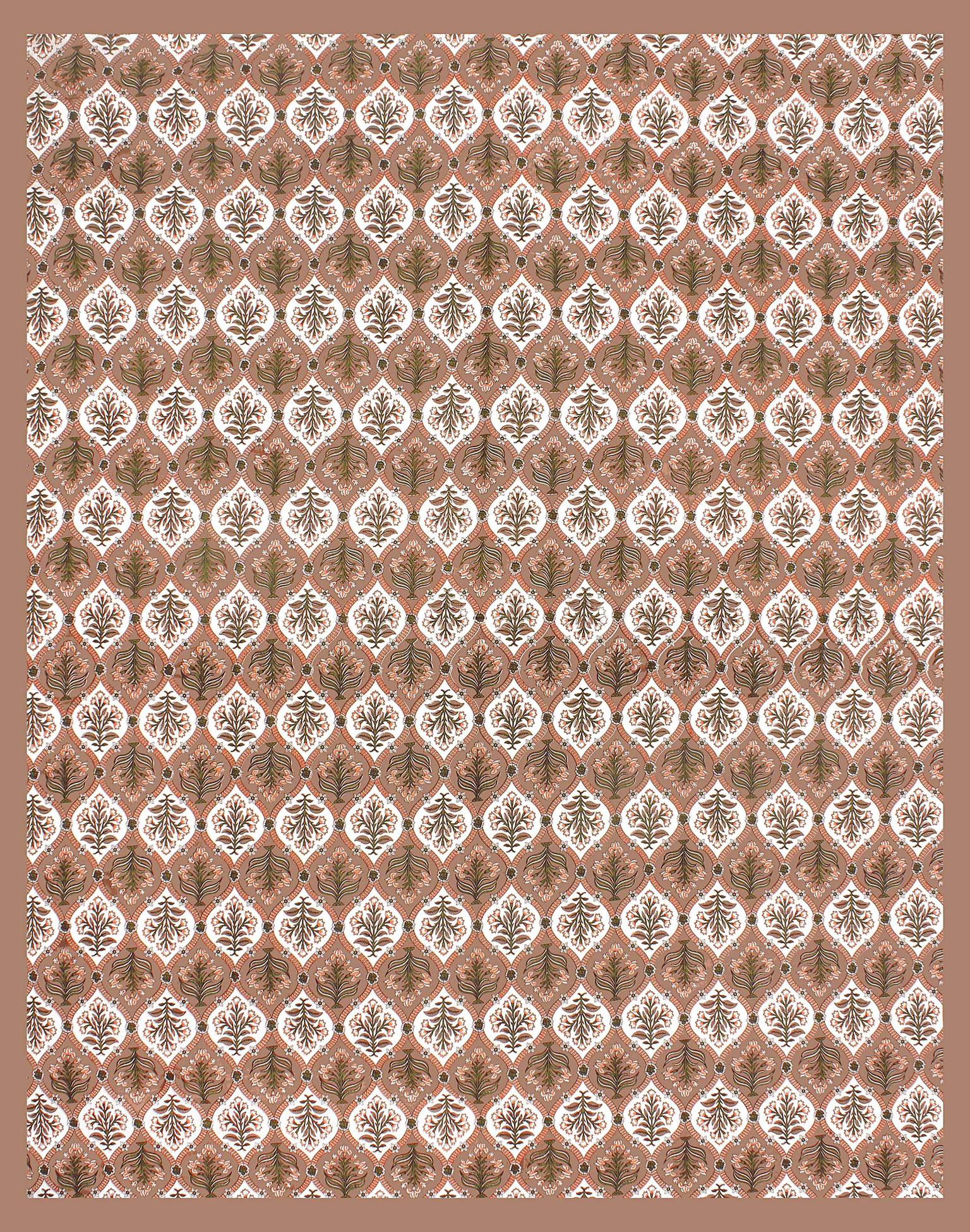 Rudra Bazaar Brown 210 TC Cotton Double King Bedsheet With 2 Pillow Covers