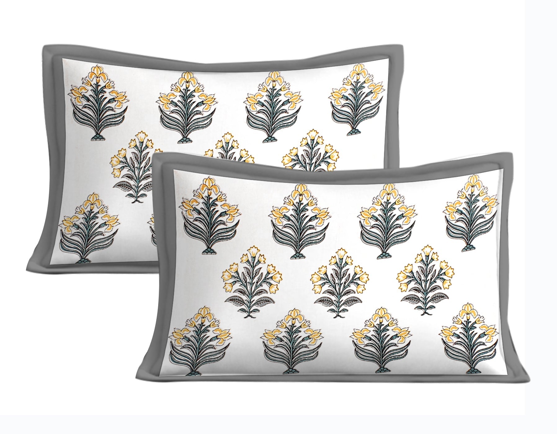 Rudra Bazaar Multi 210 TC Cotton Double King Bedsheet With 2 Pillow Covers