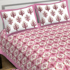 Rudra Bazaar Purple 210 TC Cotton Double King Bedsheet With 2 Pillow Covers