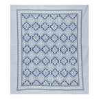 Rudra Bazaar Blue 210 TC Cotton Double King Bedsheet With 2 Pillow Covers