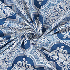 Rudra Bazaar Blue 210 TC Cotton Double King Bedsheet With 2 Pillow Covers