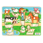 Nesta Toys Wooden Farm Animal Knob Puzzle (8 Pcs)