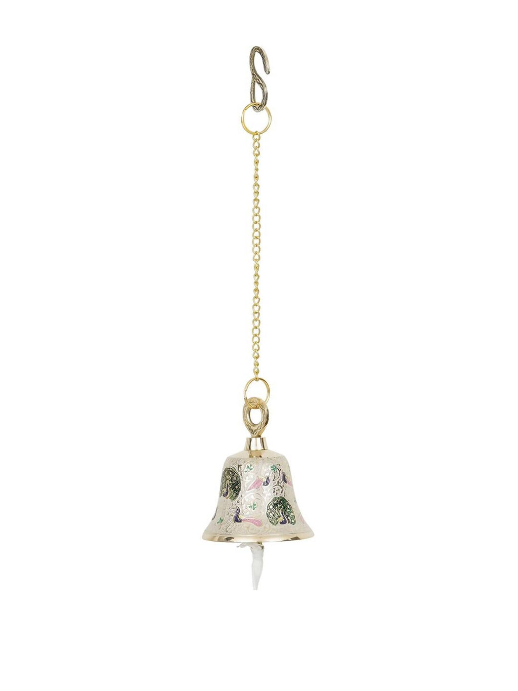 eCraftIndia Multicoloured Brass Hanging Pooja Bell Showpieces