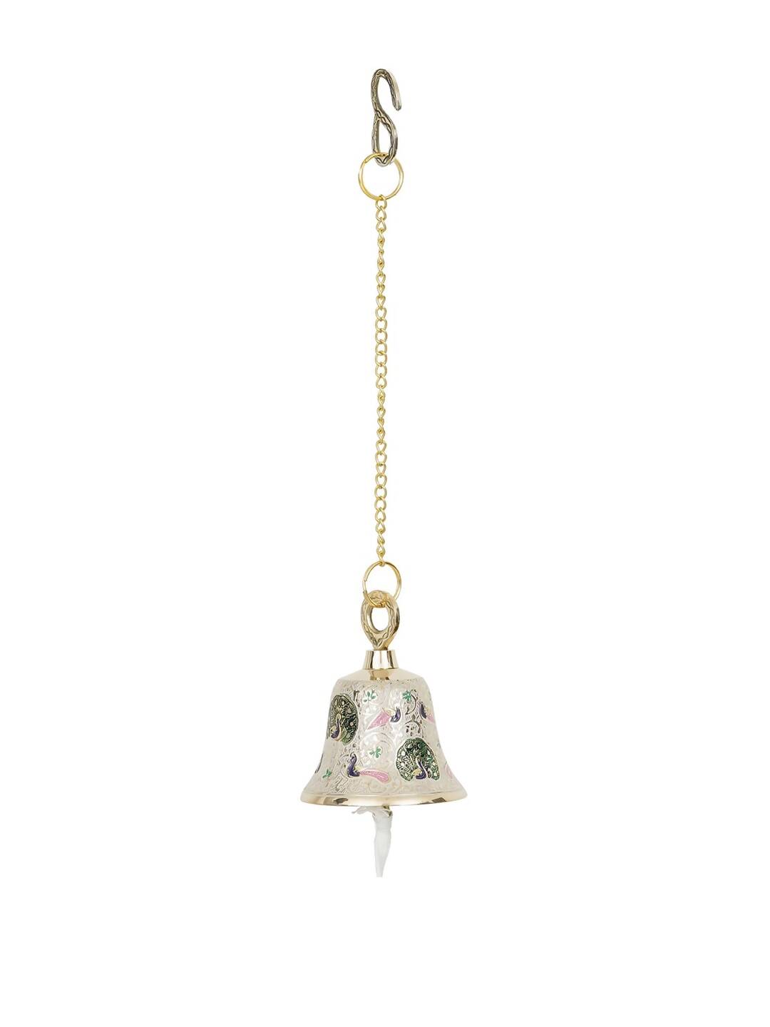 eCraftIndia Multicoloured Brass Hanging Pooja Bell Showpieces
