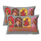 Rudra Bazaar Multicolour 210 TC Cotton Double King Bedsheet With 2 Pillow Covers