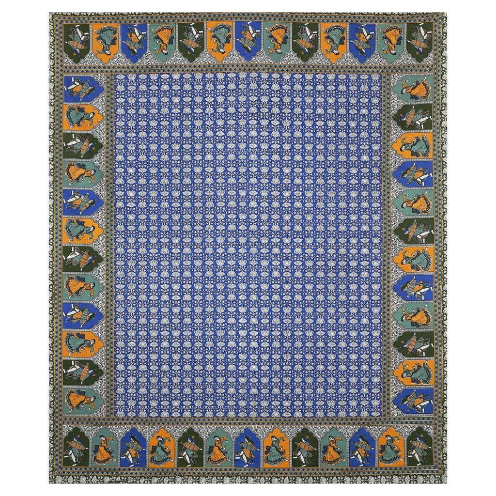 Rudra Bazaar Multicolour 210 TC Cotton Double King Bedsheet With 2 Pillow Covers