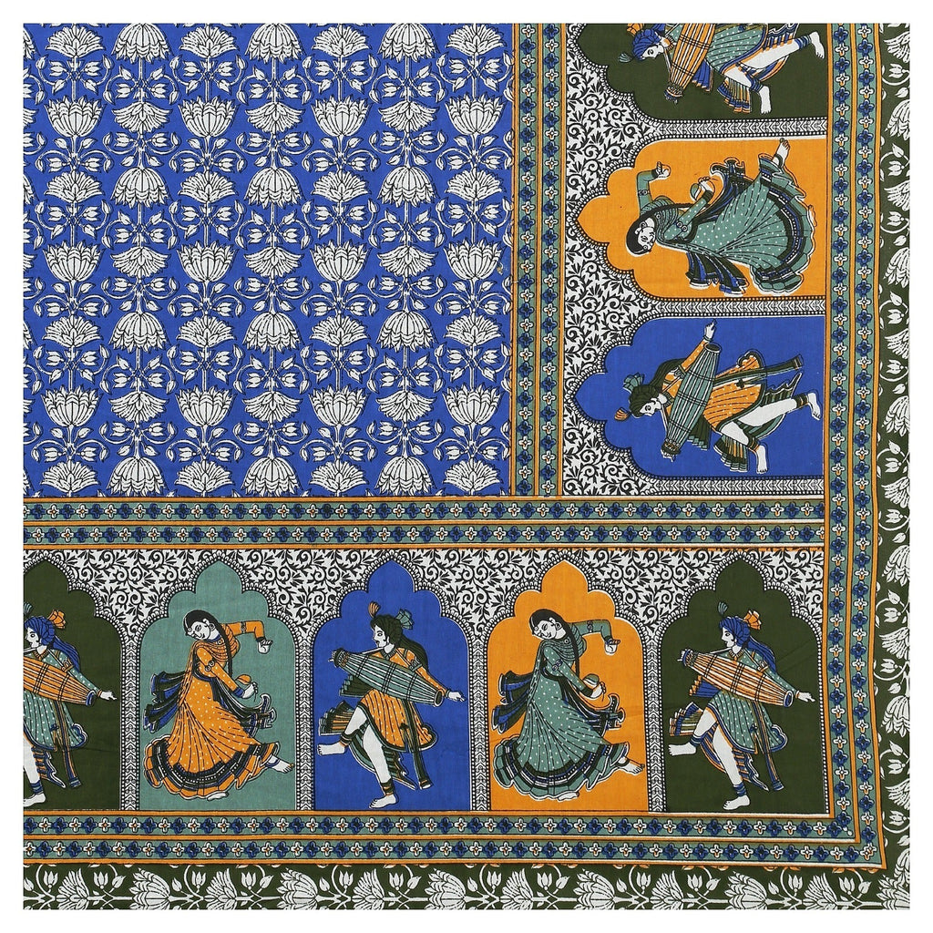 Rudra Bazaar Multicolour 210 TC Cotton Double King Bedsheet With 2 Pillow Covers