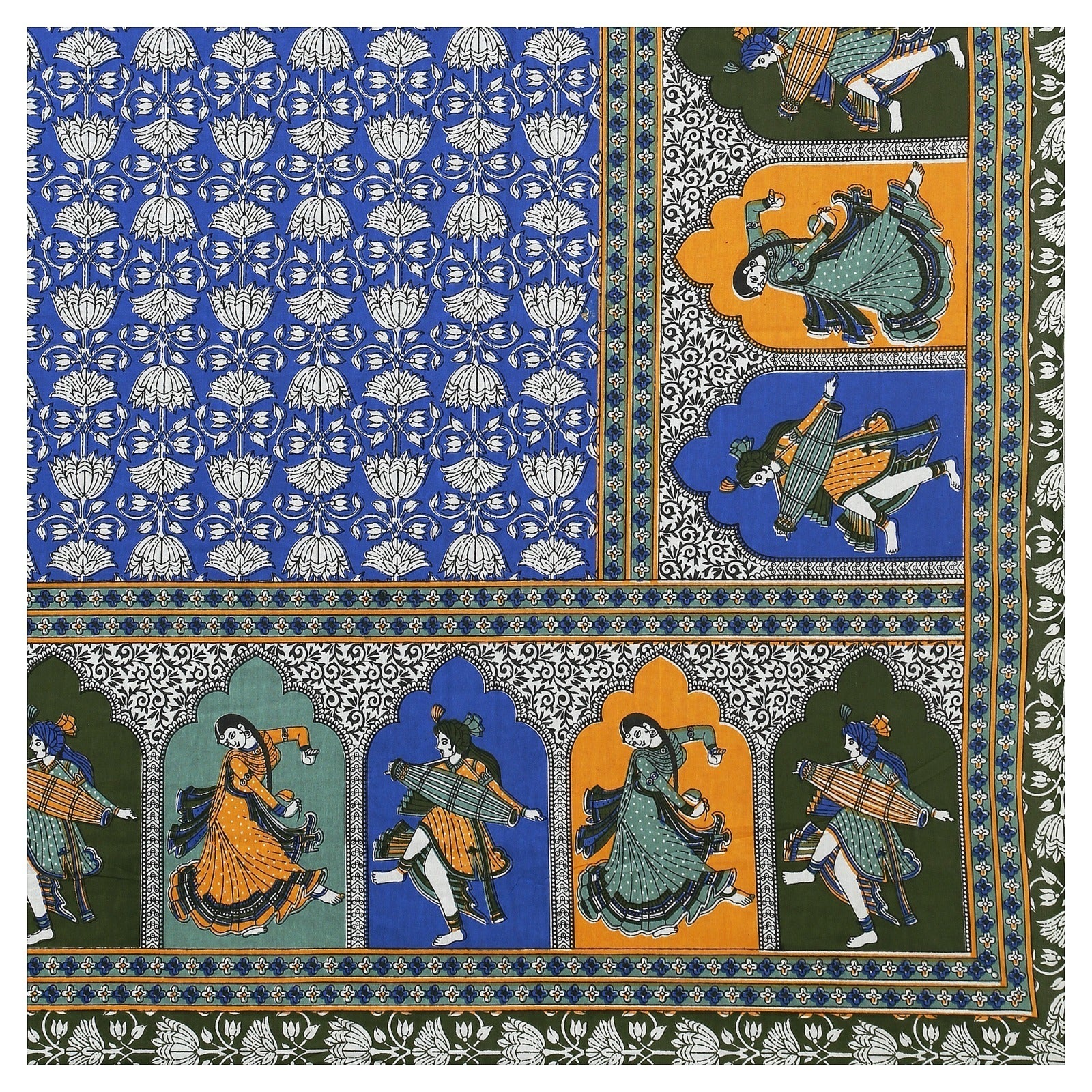 Rudra Bazaar Multicolour 210 TC Cotton Double King Bedsheet With 2 Pillow Covers