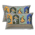 Rudra Bazaar Multicolour 210 TC Cotton Double King Bedsheet With 2 Pillow Covers