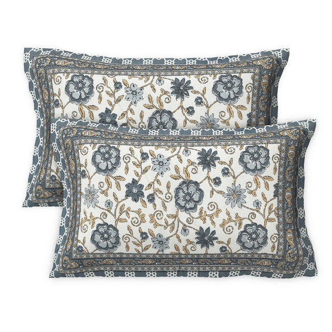 Rudra Bazaar Multicolour 210 TC Cotton Double King Bedsheet With 2 Pillow Covers Main Image