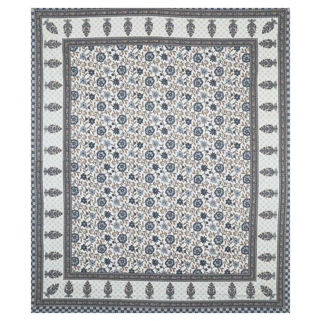 Rudra Bazaar Multicolour 210 TC Cotton Double King Bedsheet With 2 Pillow Covers