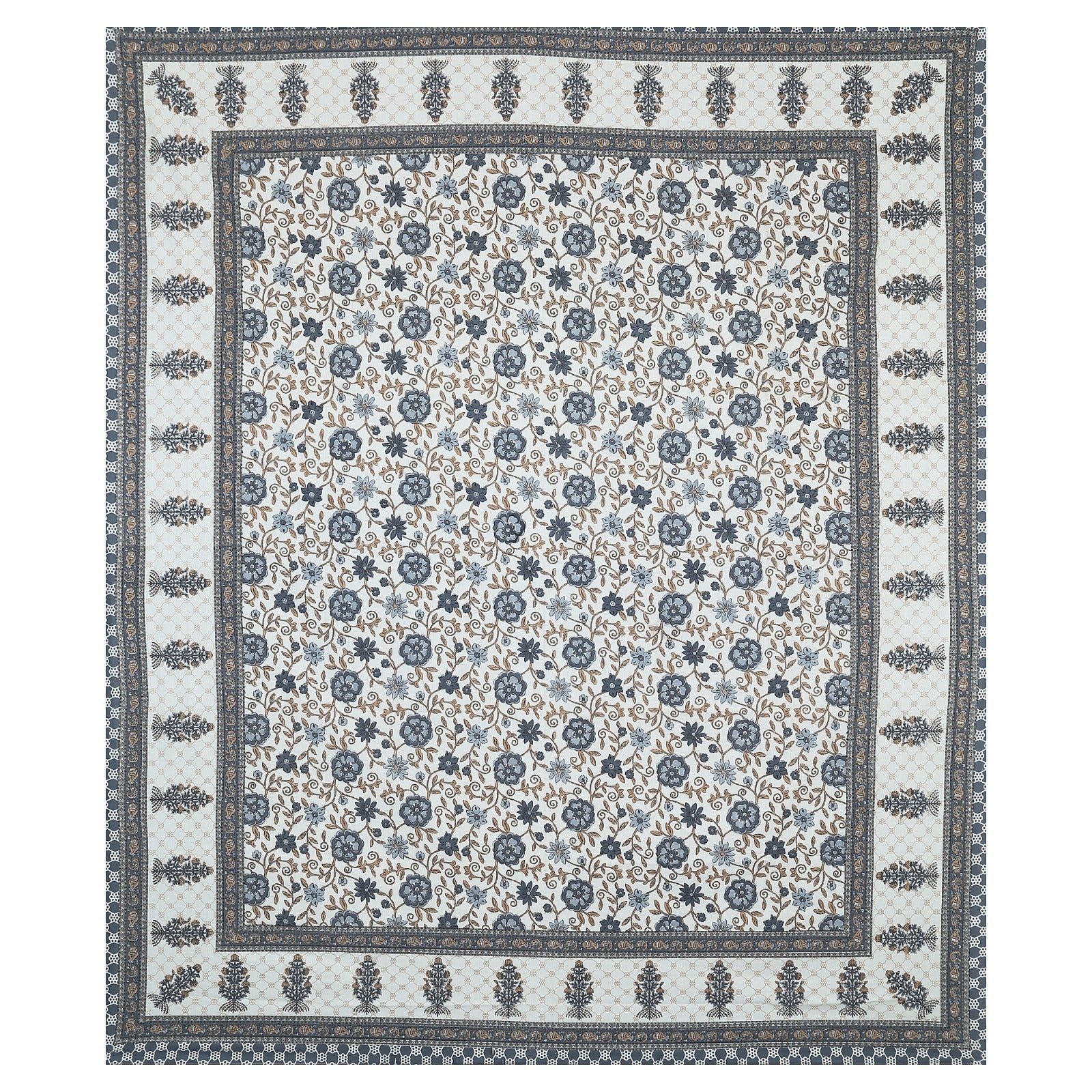 Rudra Bazaar Multicolour 210 TC Cotton Double King Bedsheet With 2 Pillow Covers