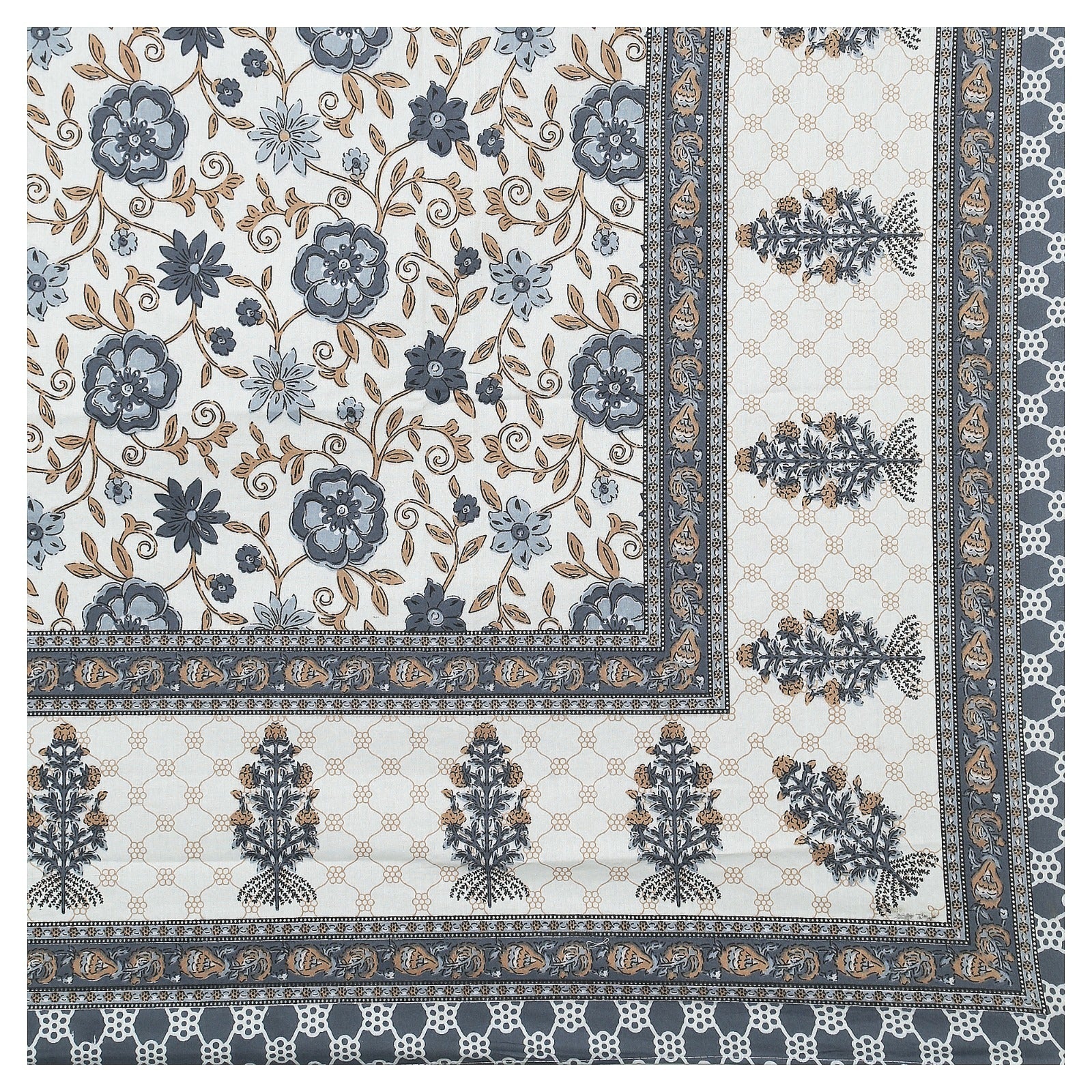 Rudra Bazaar Multicolour 210 TC Cotton Double King Bedsheet With 2 Pillow Covers