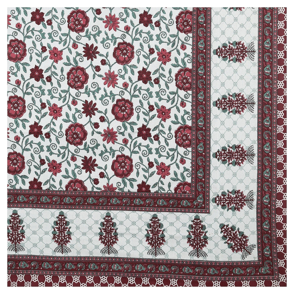 Rudra Bazaar Multicolour 210 TC Cotton Double King Bedsheet With 2 Pillow Covers