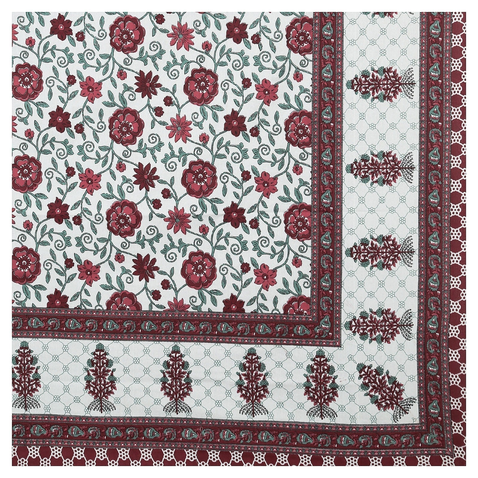 Rudra Bazaar Multicolour 210 TC Cotton Double King Bedsheet With 2 Pillow Covers