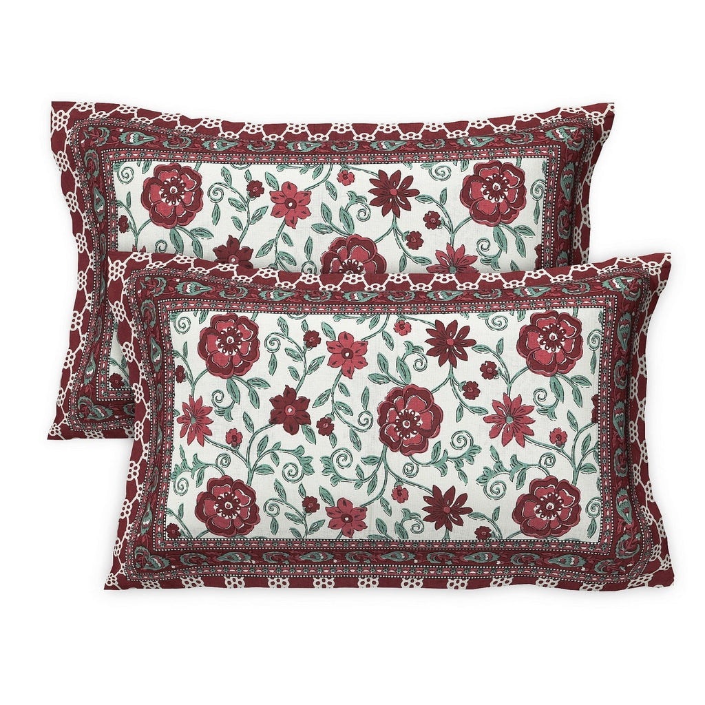 Rudra Bazaar Multicolour 210 TC Cotton Double King Bedsheet With 2 Pillow Covers