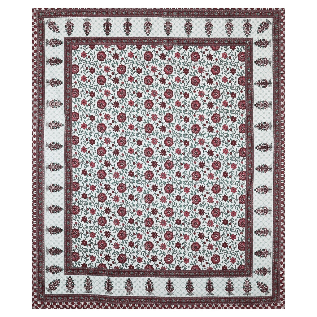 Rudra Bazaar Multicolour 210 TC Cotton Double King Bedsheet With 2 Pillow Covers