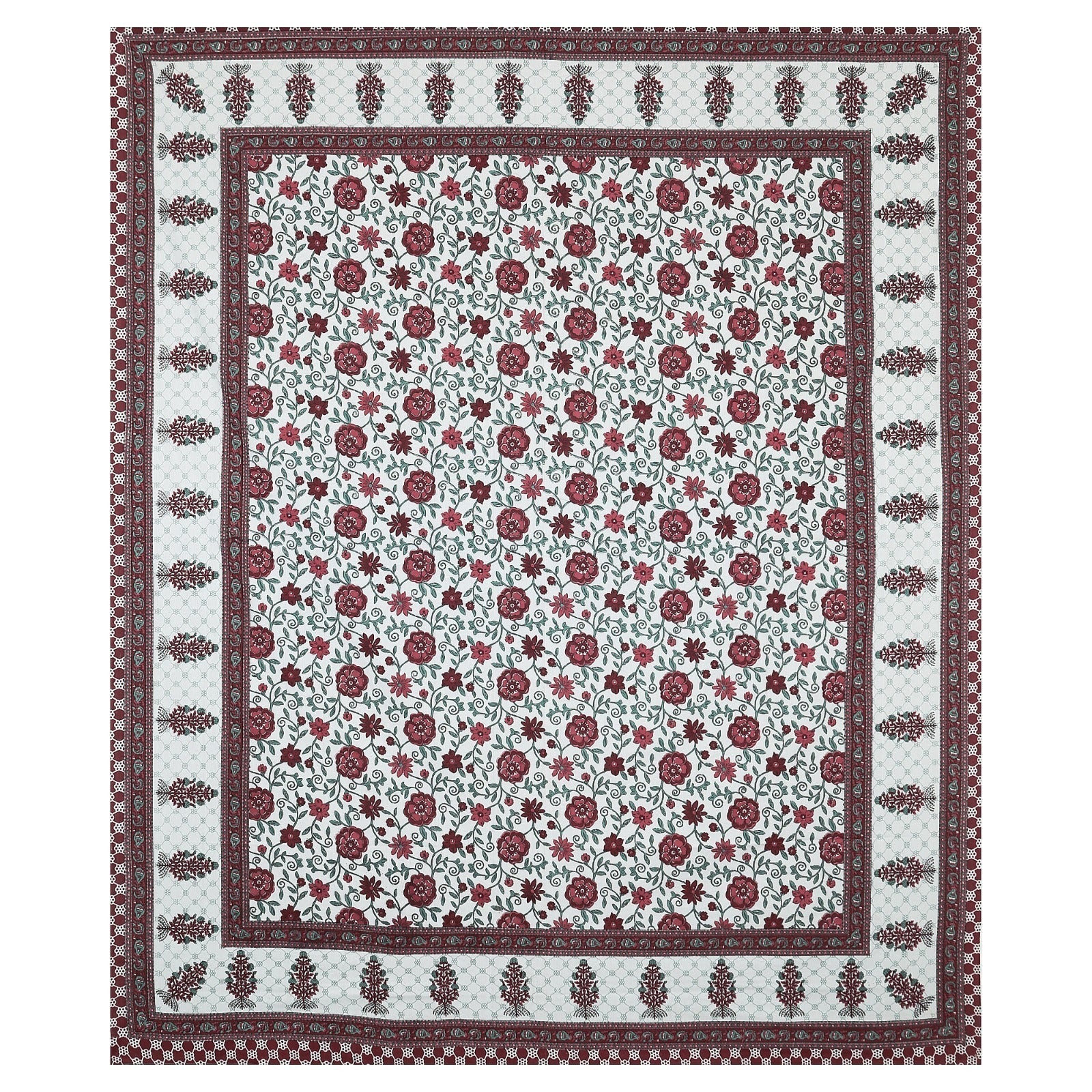 Rudra Bazaar Multicolour 210 TC Cotton Double King Bedsheet With 2 Pillow Covers