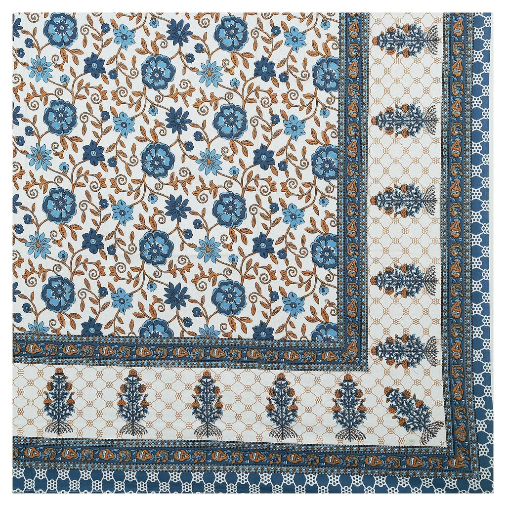 Rudra Bazaar Multicolour 210 TC Cotton Double King Bedsheet With 2 Pillow Covers