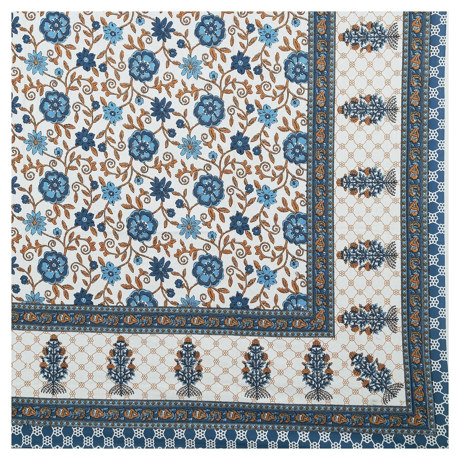 Rudra Bazaar Multicolour 210 TC Cotton Double King Bedsheet With 2 Pillow Covers