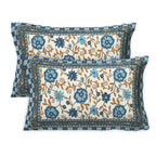 Rudra Bazaar Multicolour 210 TC Cotton Double King Bedsheet With 2 Pillow Covers