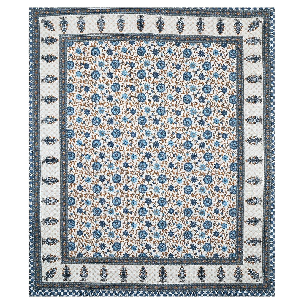 Rudra Bazaar Multicolour 210 TC Cotton Double King Bedsheet With 2 Pillow Covers